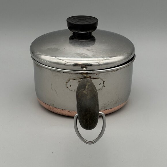 Vintage Revere Ware 1801 1 Qt. Sauce Pan Pot with Copper Bottom & Lid - Picture 2 of 14
